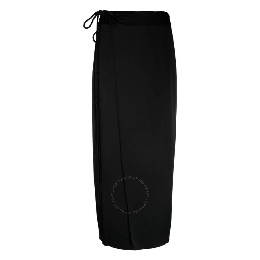 Nanushka Black Racha Satin Wrap Skirt In Black
