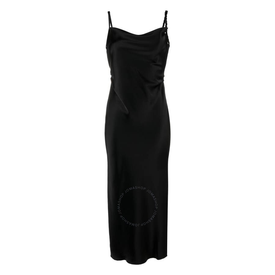 Nanushka Alexa Ruched Midi Dres In Black