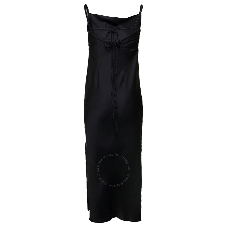 Nanushka Alexa Ruched Midi Dres In Black