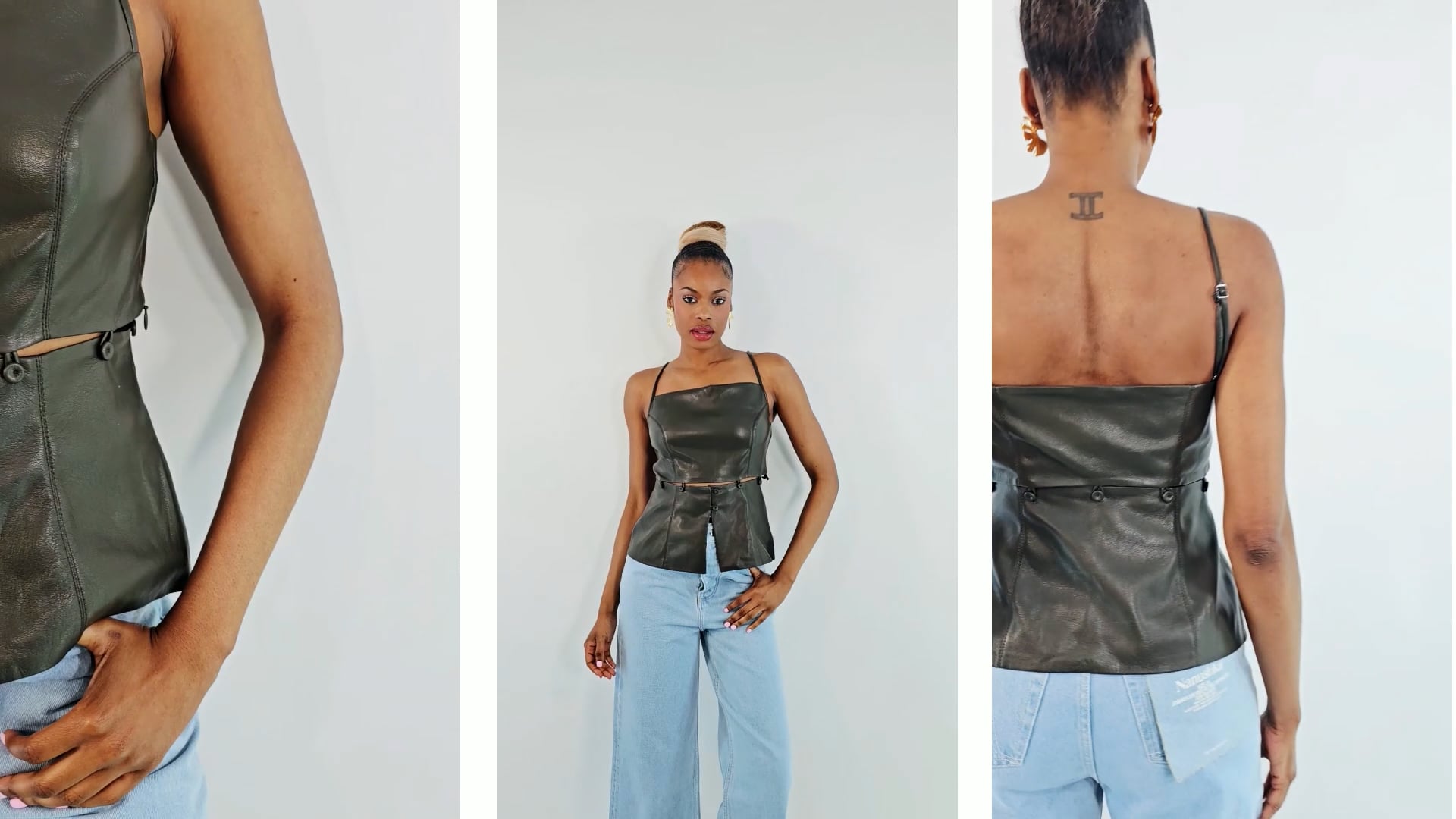 Nanushka Gydia Alt Sleeveless Leather Top, Size Small