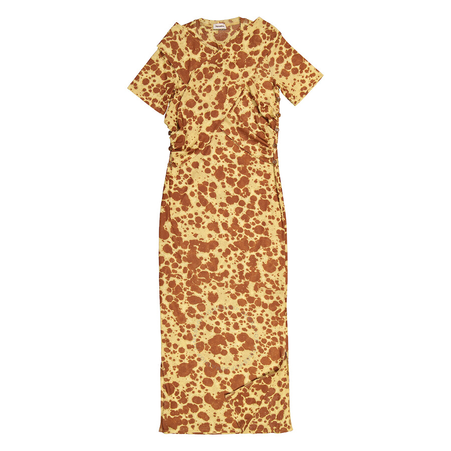 Nanushka Tie Dye Jannet Twist-front Dress In Animal Print