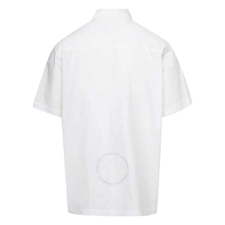 Nanushka Adam' White Short Sleeve Shirt With Tonal Letter Embroidery In Cotton In White