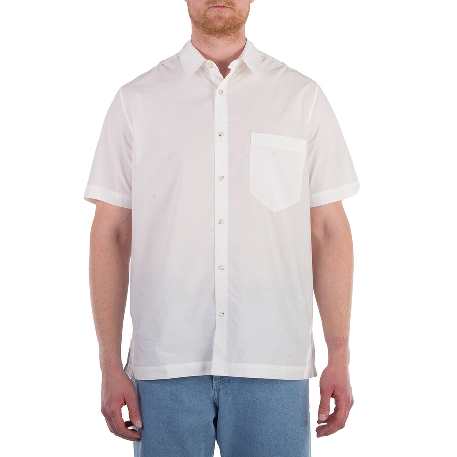 White Adam Short-Sleeve Cotton Shirt