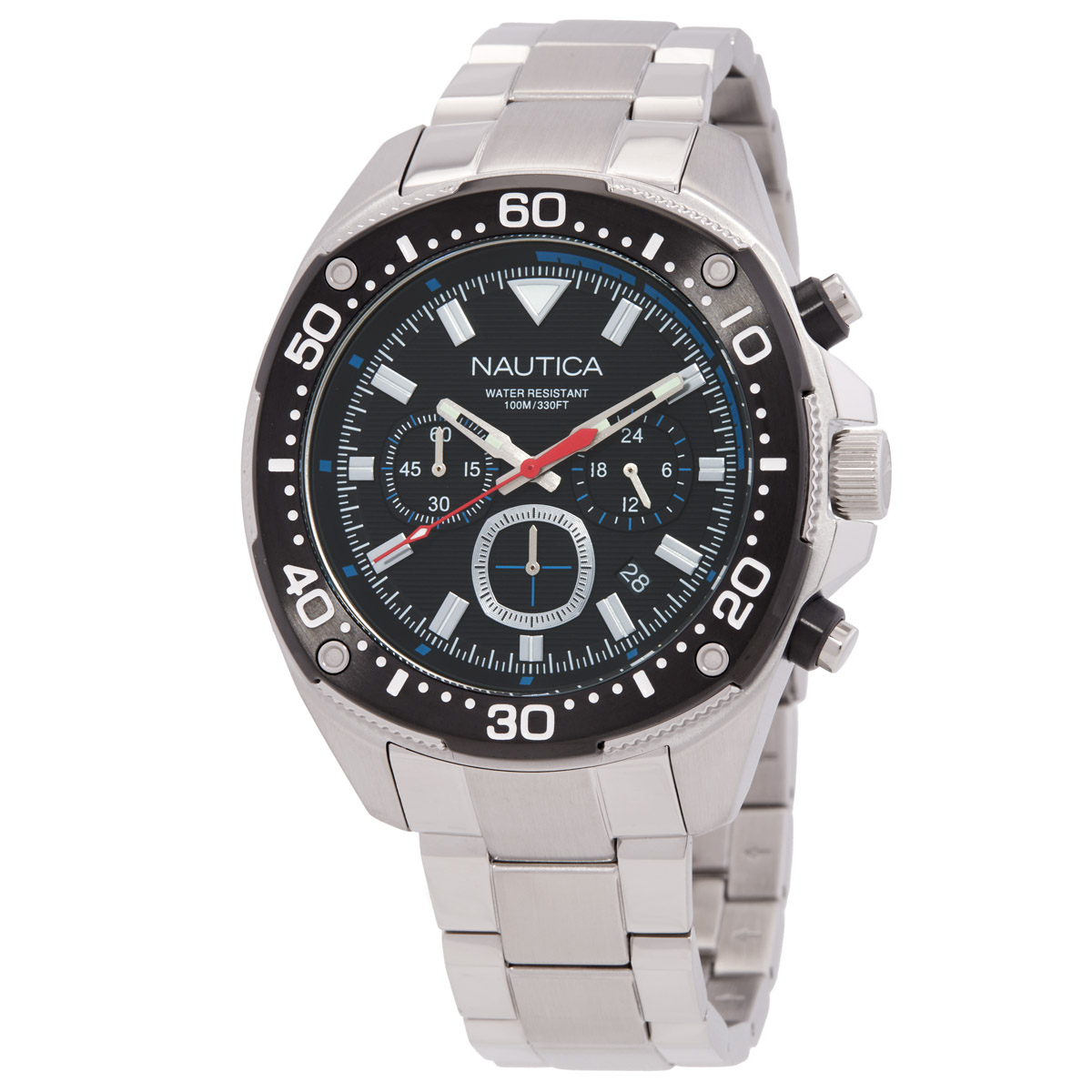 Nautica NCT Blue Sail Chronograph Quartz Black Dial Men's Watch NAPBSF406