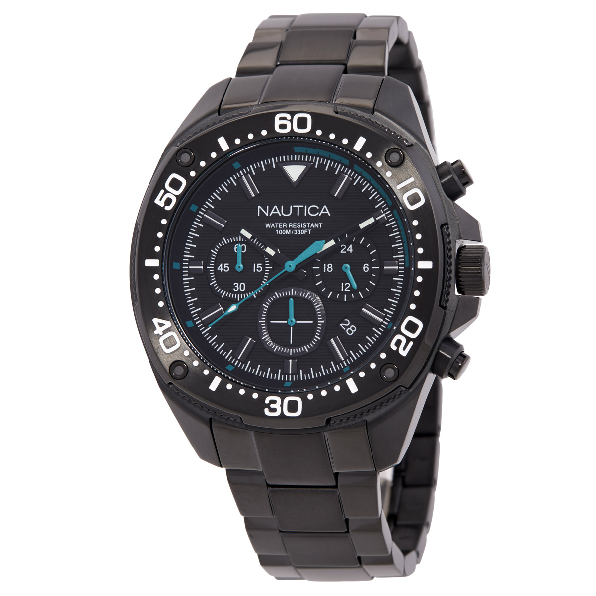 Nautica NCT Blue Sail Chronograph Quartz Black Dial Men's Watch NAPBSF408