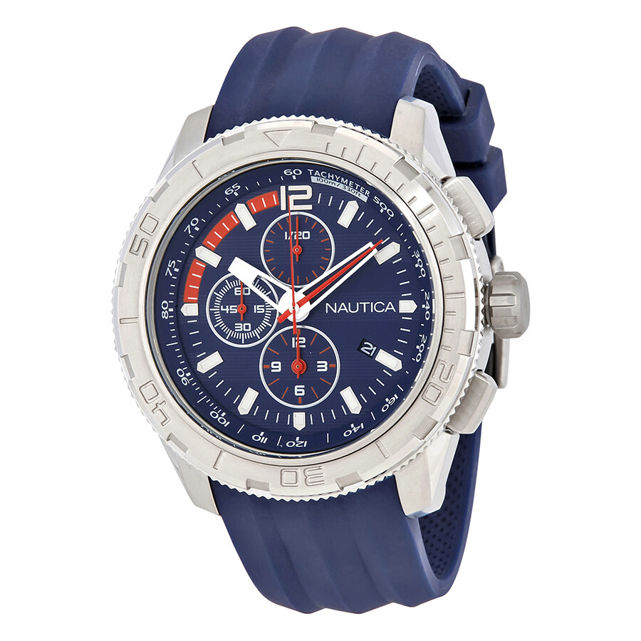 Nautica NST 101 Chronograph Navy Blue Dial Men's Watch A18724GS