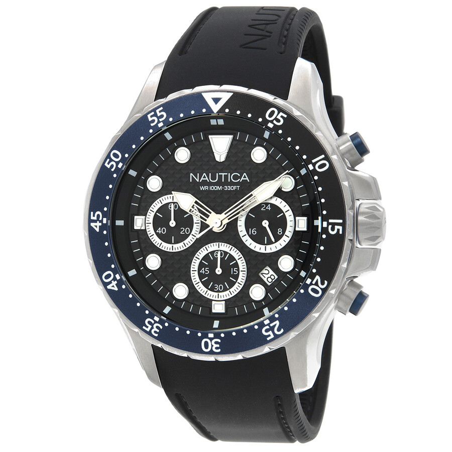 Nautica Nst Chronograph Quartz Black Dial Men's Watch NAPNSF408 ...
