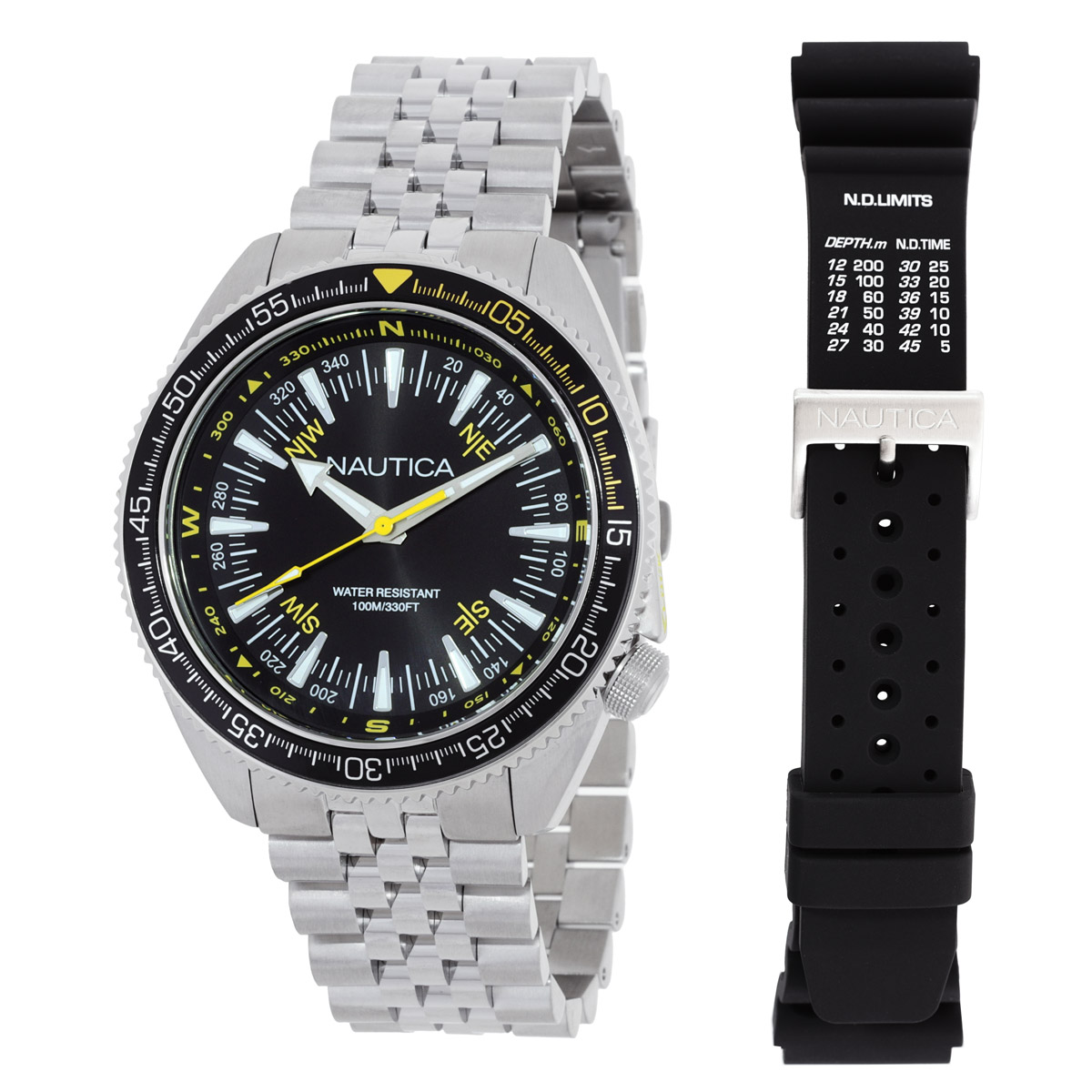 Nautica Vintage Quartz Black Dial Men's Watch Box Set NAPNVF303