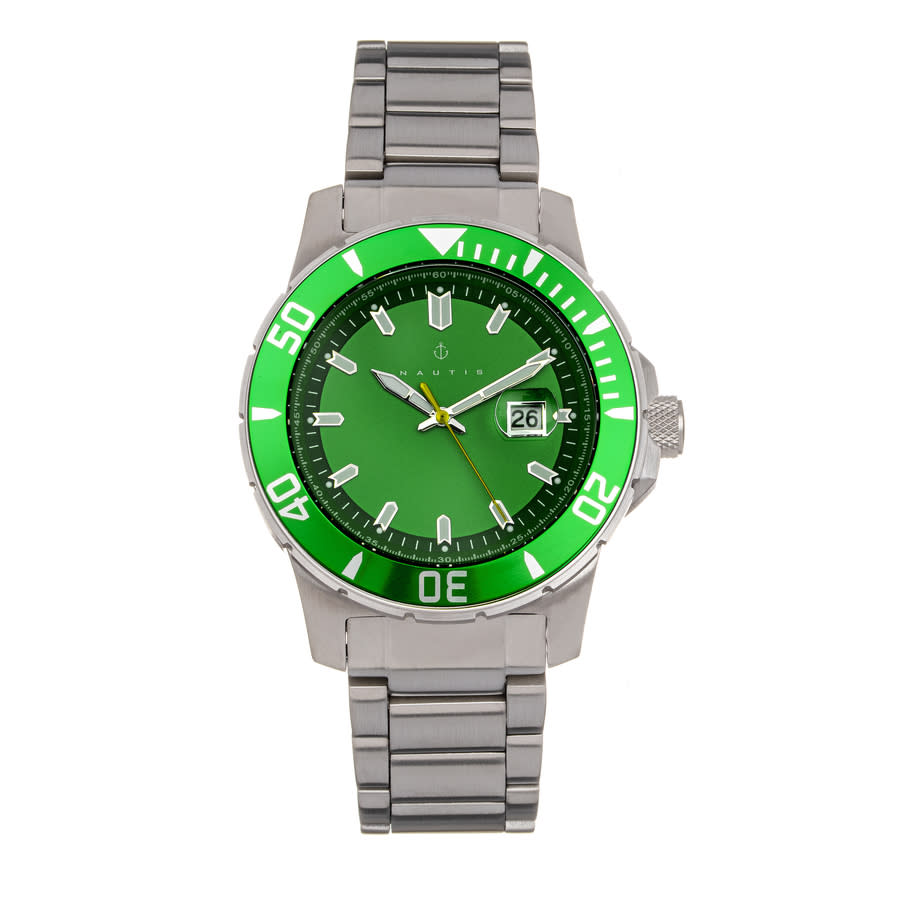 NWT Nautis Admiralty Pro 200 Quartz Green Dial Men\'s Watch Nautis Admiralty Pro 200 Bracelet Watch w/Date - Black  main image 4
