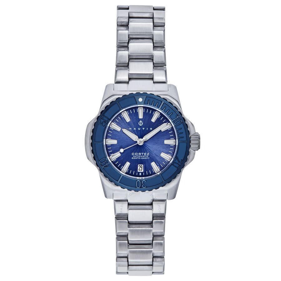 Nautis Cortez Automatic Bracelet Watch W/date - Navy In Blue