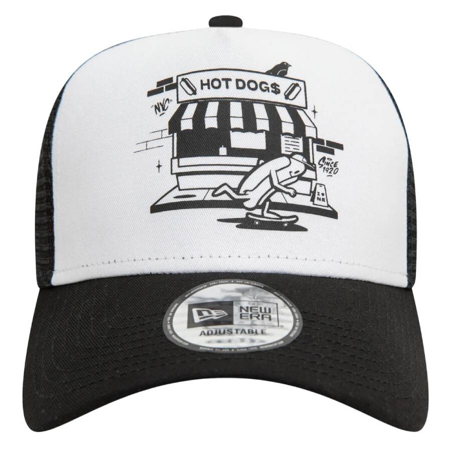 Graphic NY Hotdog Adjustable Trucker Cap, Size One Size