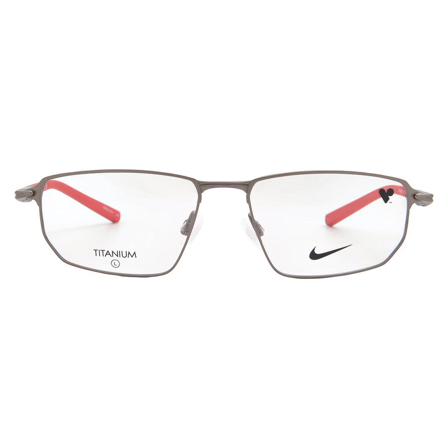 Nike Demo Rectangular Men's Eyeglasses  6067 076 55 In Gray