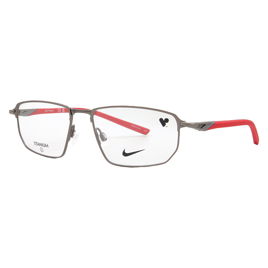 Nike Demo Rectangular Men's Eyeglasses  6067 076 55 In Gray