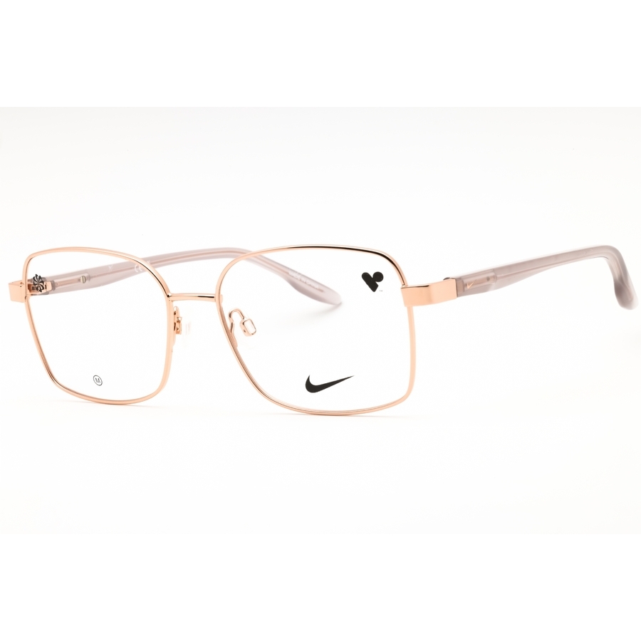 Nike Ladies Rose Gold Tone Rectangular Eyeglass Frames 8401
