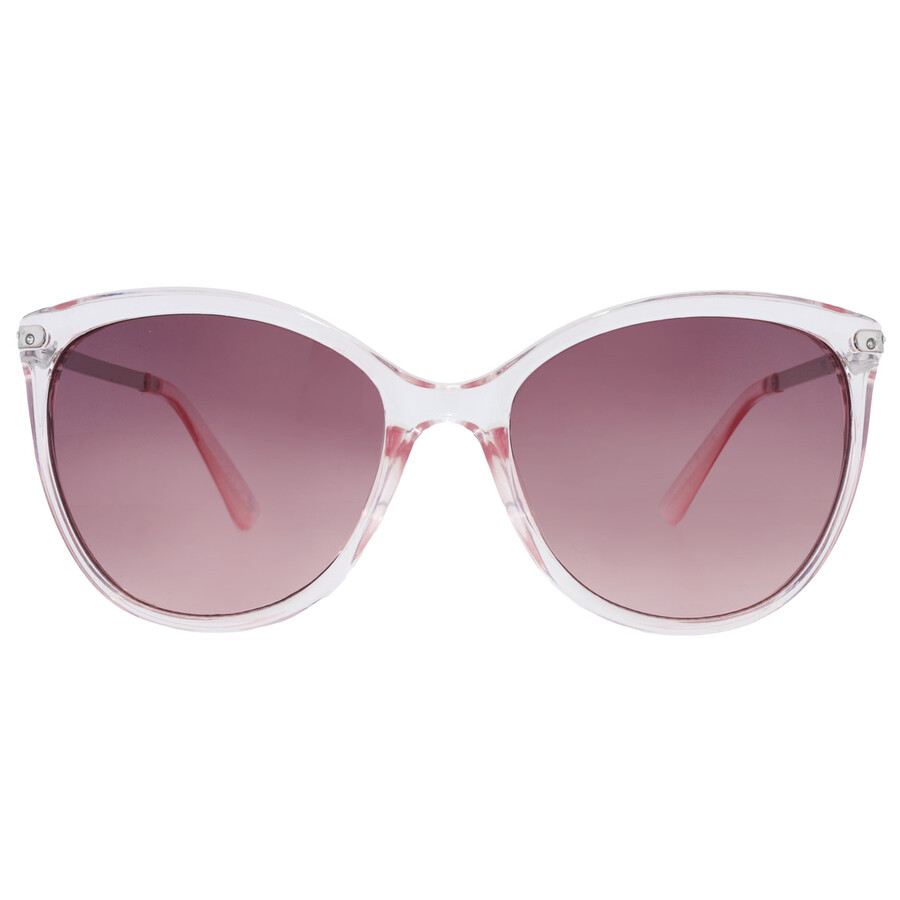 Nine West 46238rnj104 Smoke Round Ladies Sunglasses 10259494.lts Clr Pnk In Transparent