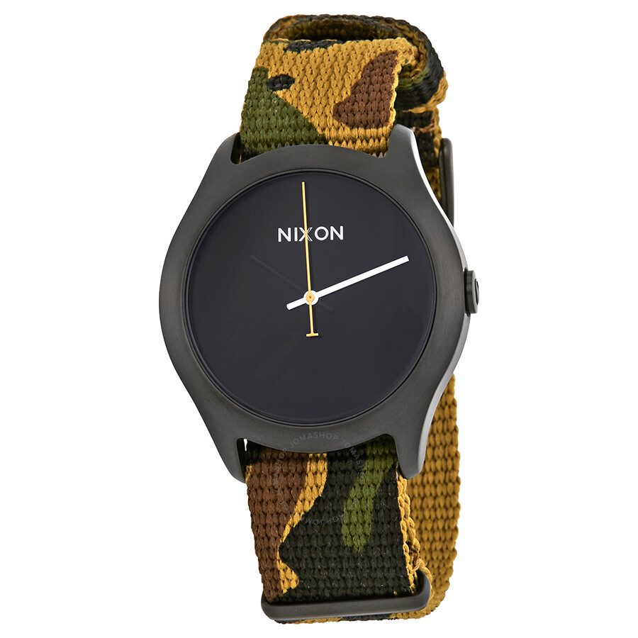 Nixon Mod Black Dial Green Camouflage Fabric Men's Watch A3481629