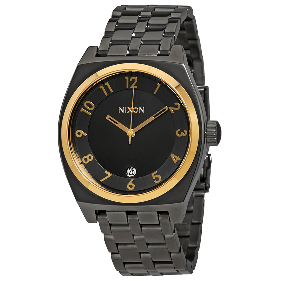 Nixon Monopoly Black Dial Ladies Gunmetal Steel Watch A325122800
