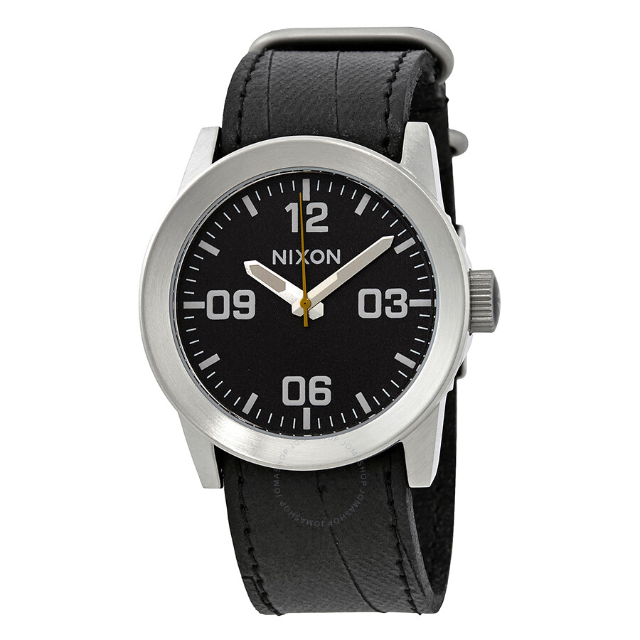 Nixon Private Black Dial Black Leather Men's Watch A049-1892 - Nixon