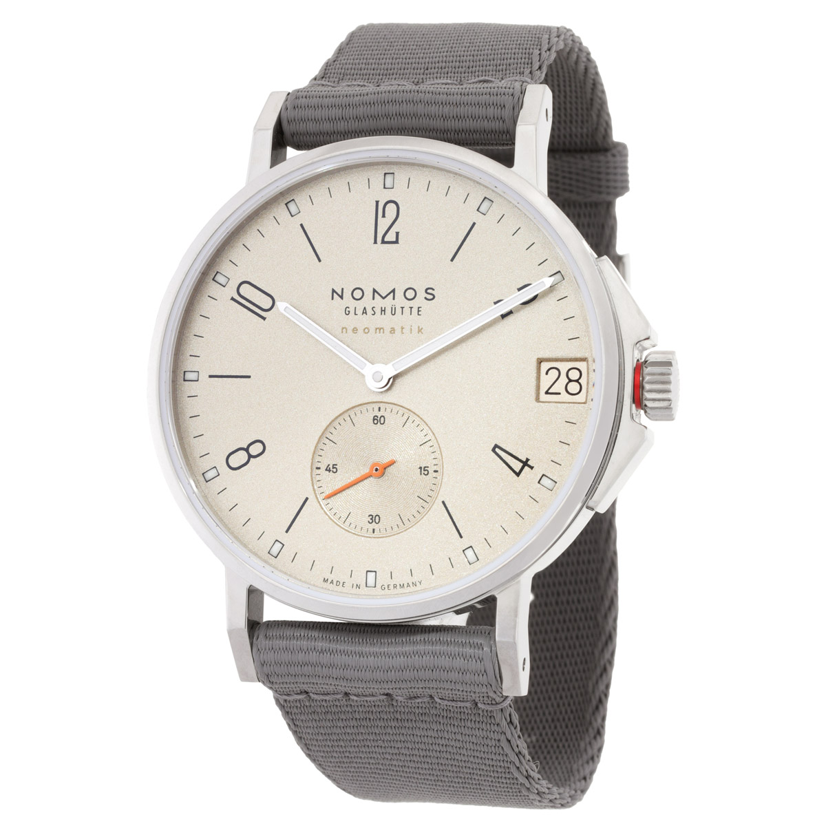 Nomos Ahoi Neomatik 38 Date Sand Dial Automatic Watch 517