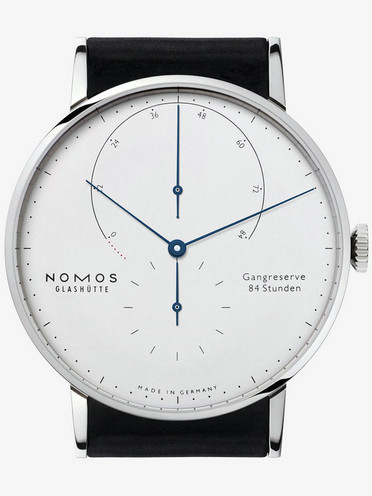 Nomos Lambda White Silver Plated Dial 18 Carat White Gold Men's Hand