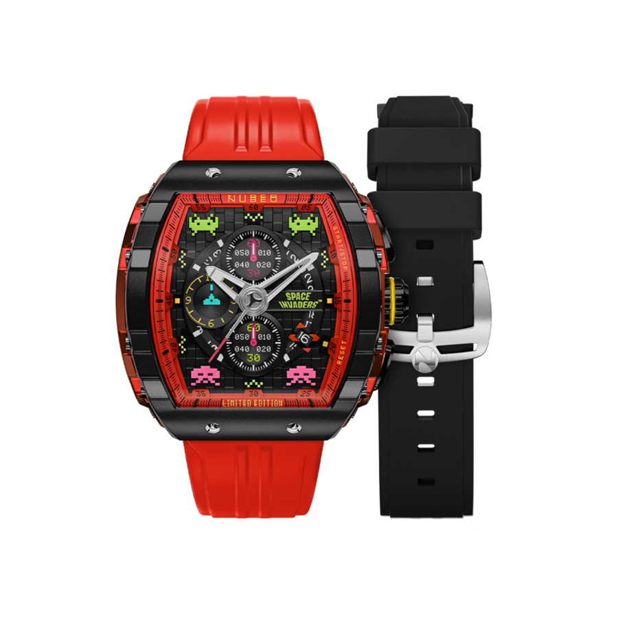 Nubeo Magellan Chronograph Black Dial Men's Watch NB-6024-SI-06
