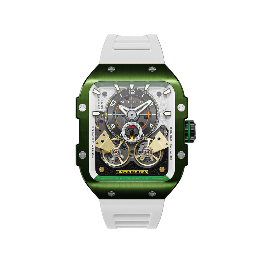 Montre Nubeo Maven Automatique Limited – Boîtier 44mm Rouge, Bracelet Silicone, étanche 5ATM, Neuf Avec étiquettes