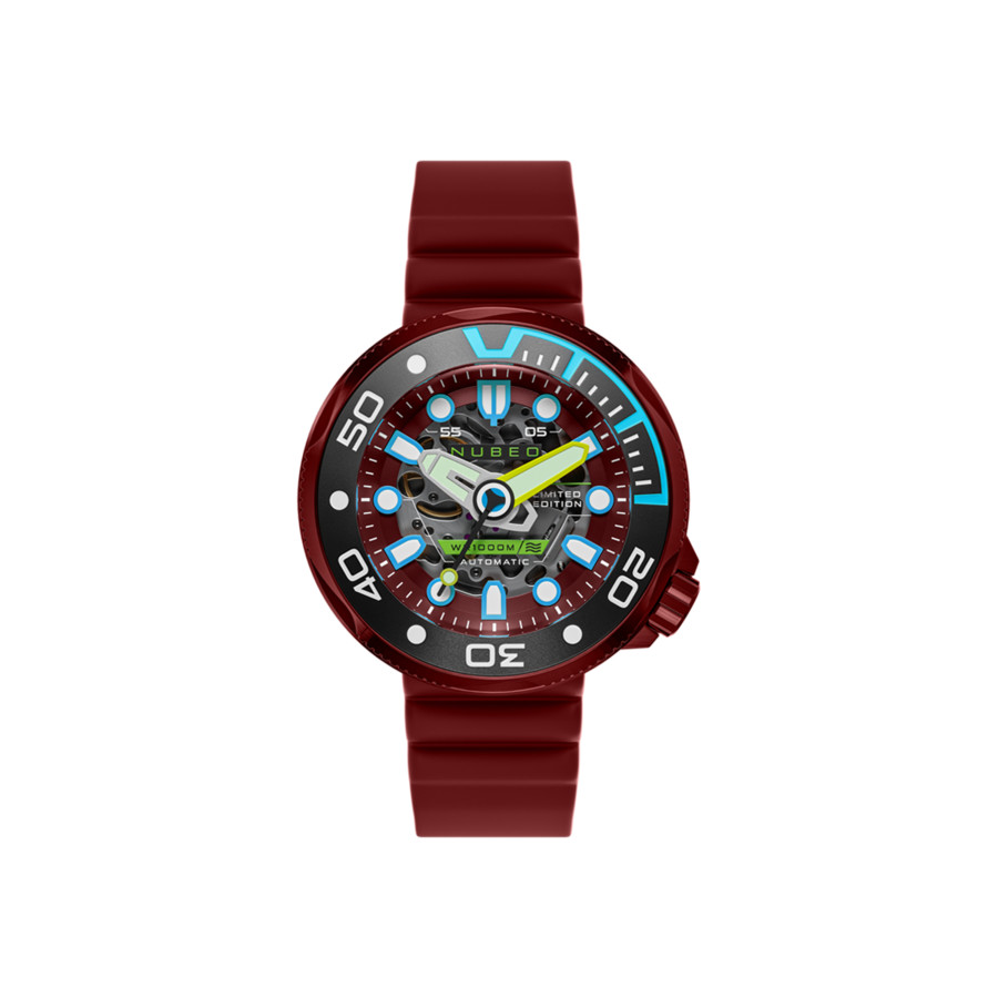 Nubeo Ventana Red Dial Men's Watch NB-6113-03