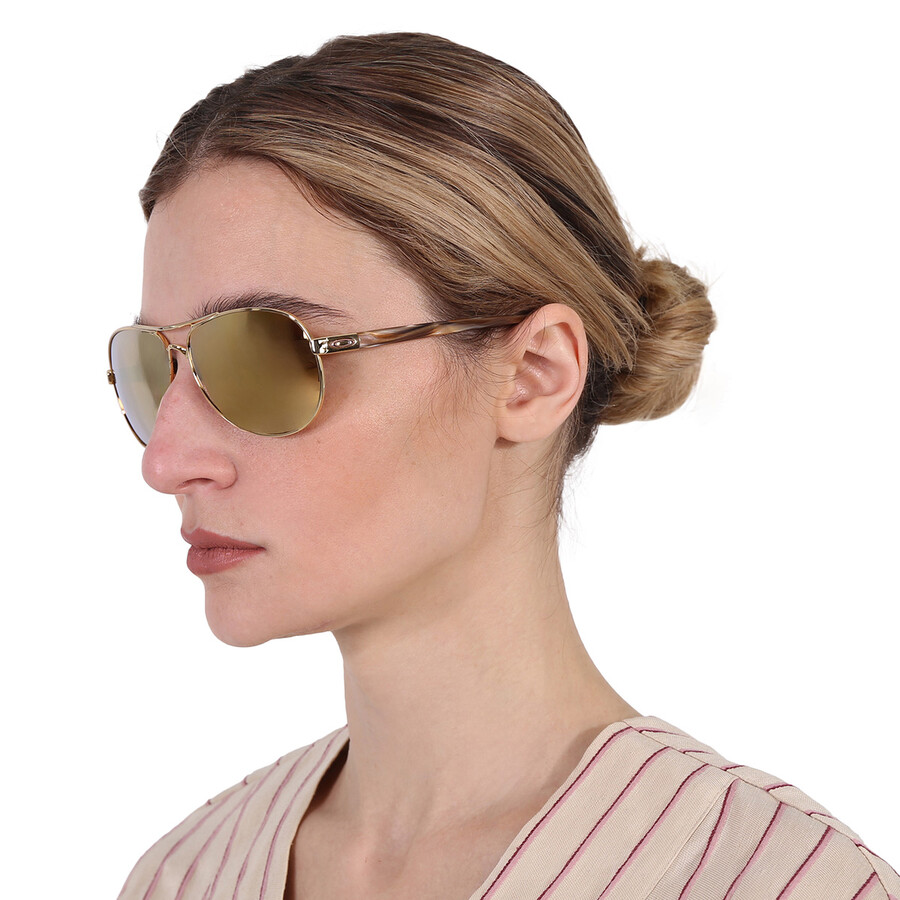 Oakley Feedback Prizm Rose Gold Polarized Pilot Ladies Sunglasses Oo4079 407937 59 In Gold / Rose / Rose Gold