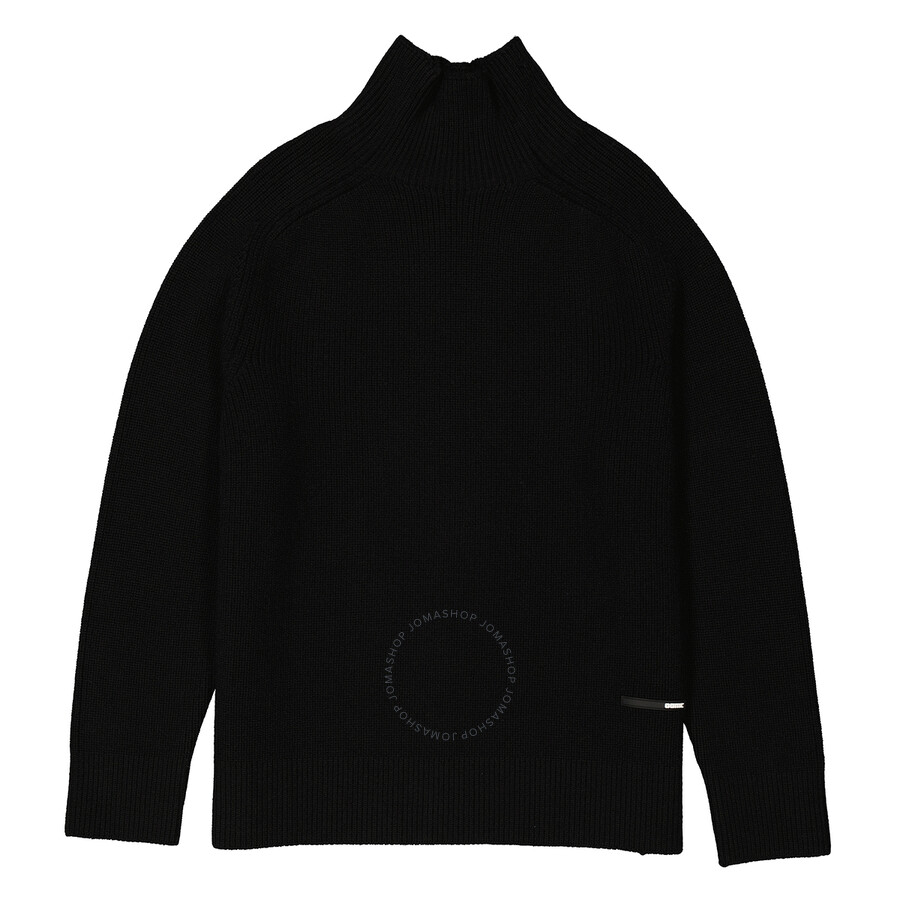 Oamc Men's Black High-neck Wool Jumper In Black