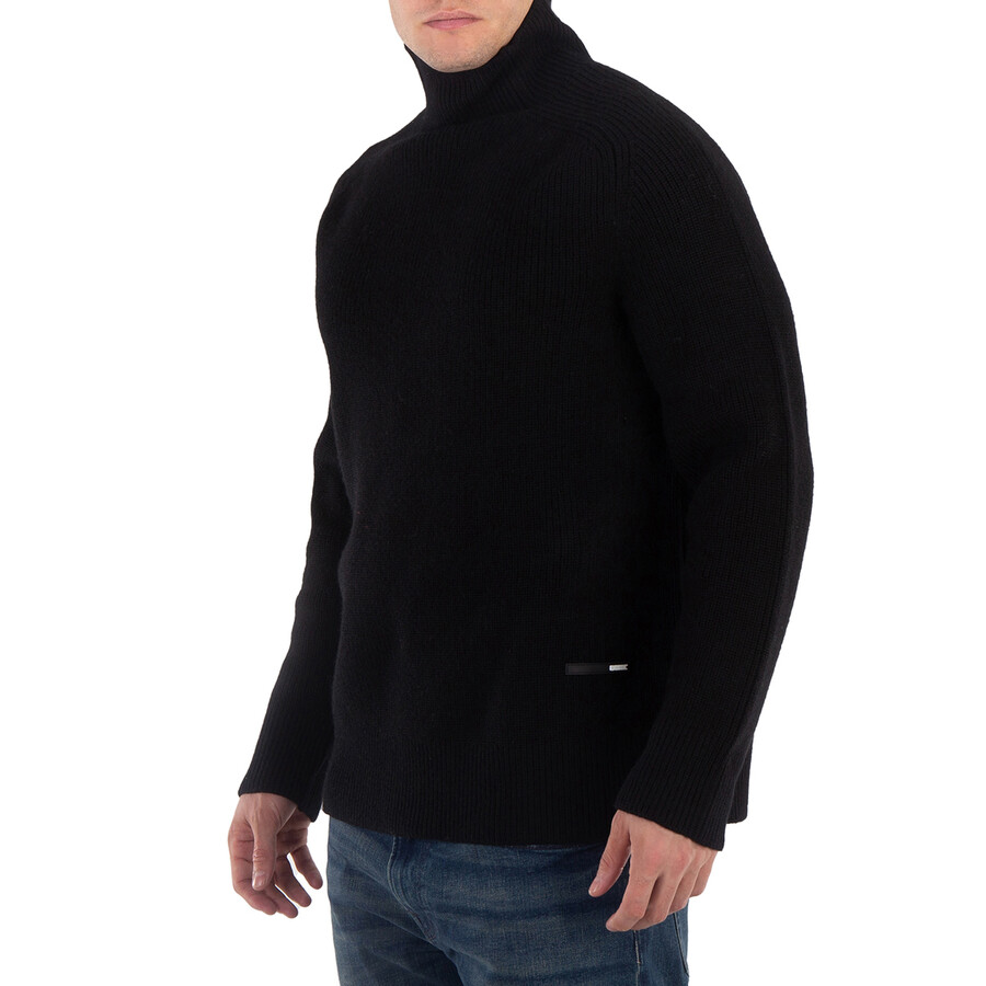 Men's Black High-Neck Wool Jumper