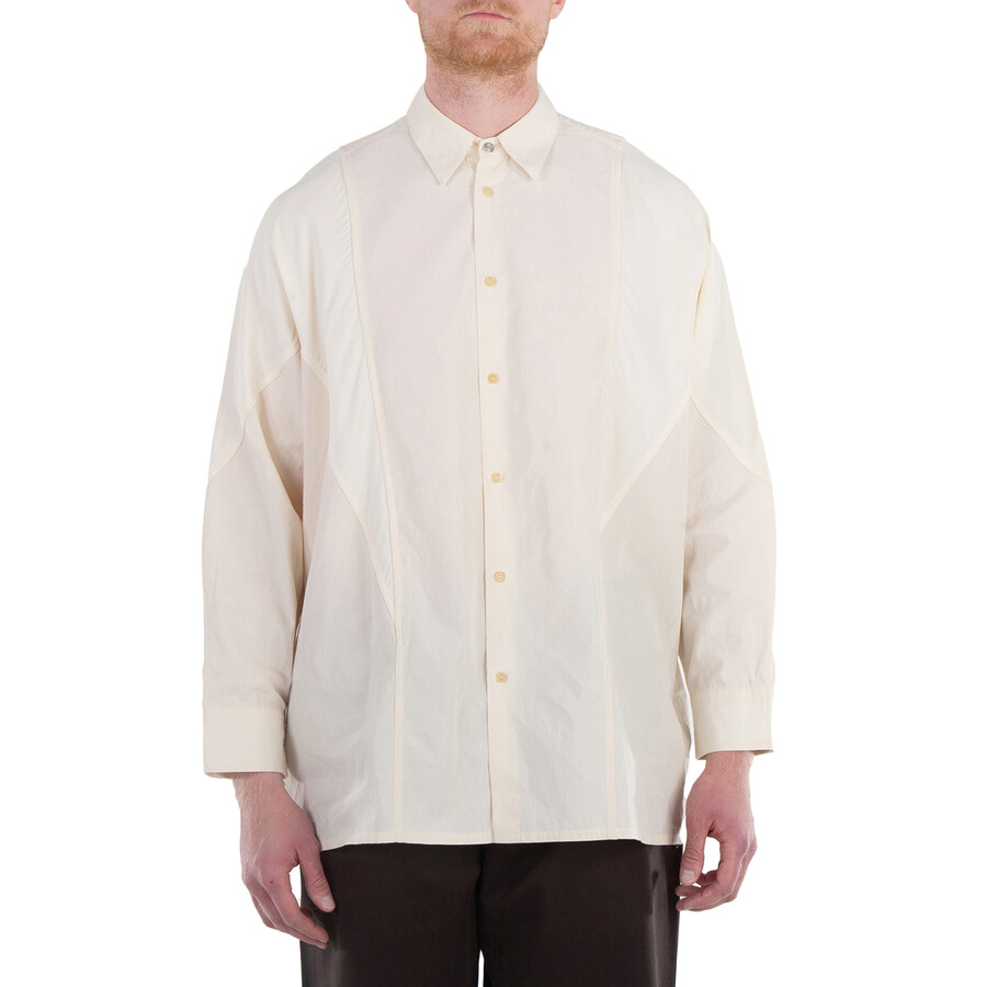 Men's Natural White Arrow Panelled Shirt