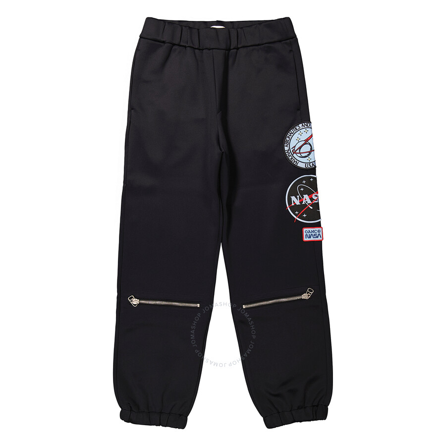 Oamc X Nasa Men's Black Multi-patch Track Pants In Black