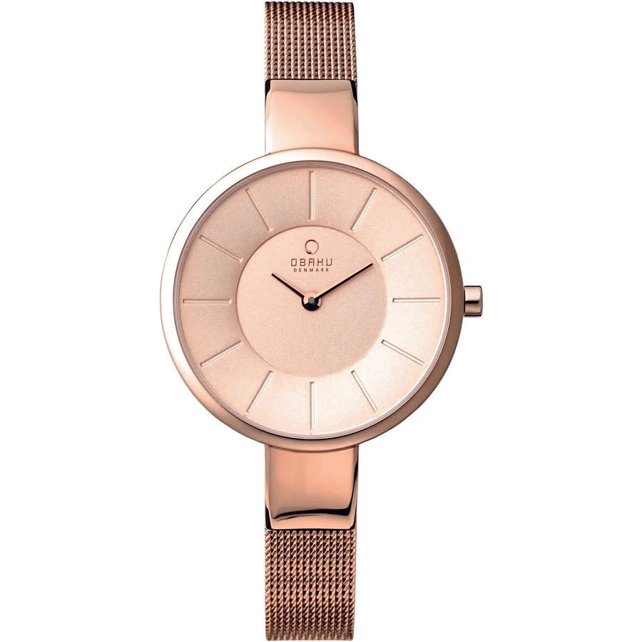 Obaku Denmark Quartz Rose Gold Dial Ladies Watch V149LXVVMV