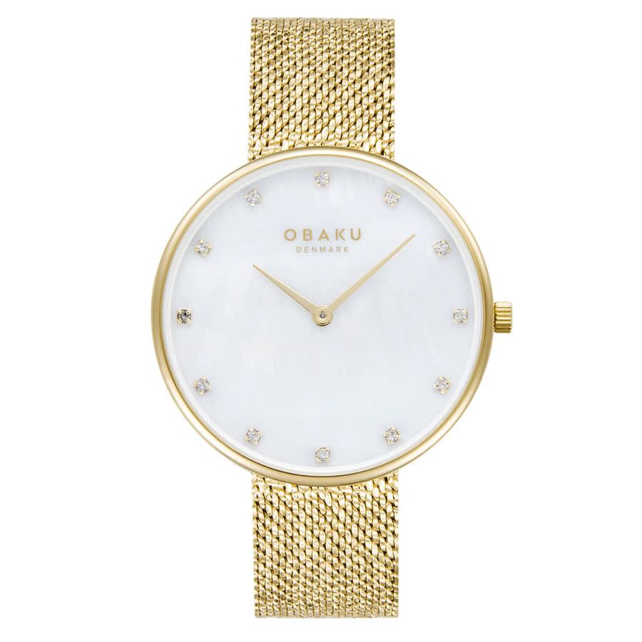 Obaku Glans Quartz White Dial Ladies Watch V288LXGWHG