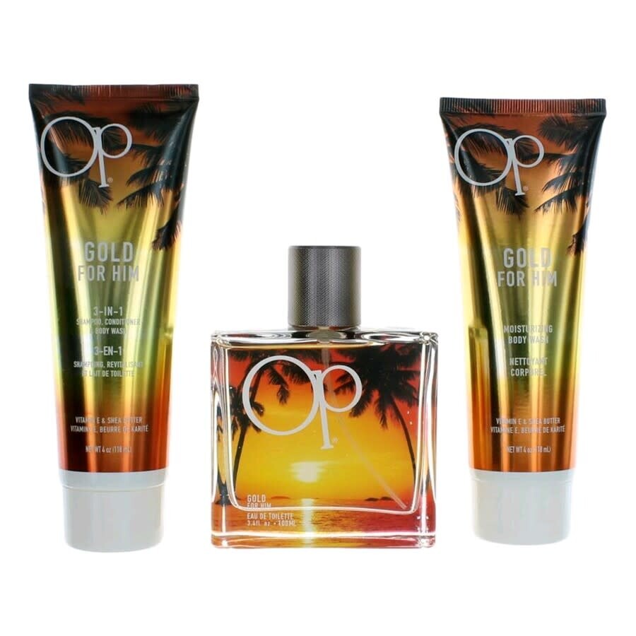 Ocean Pacific Men's OP Gold Gift Set Fragrances 819029019265