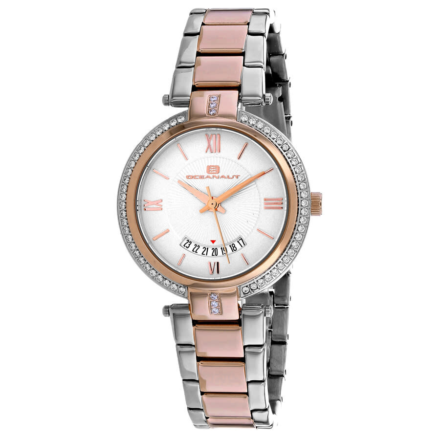 Oceanaut Women's Amaya White Dial Watch In Two Tone  / Gold Tone / Rose / Rose Gold Tone / White