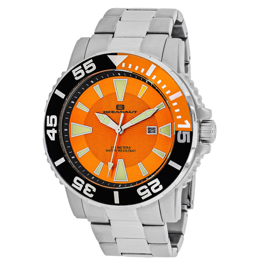 Shop Oceanaut Marletta Quartz Orange Dial Men's Watch Oc2910 In Black / Orange