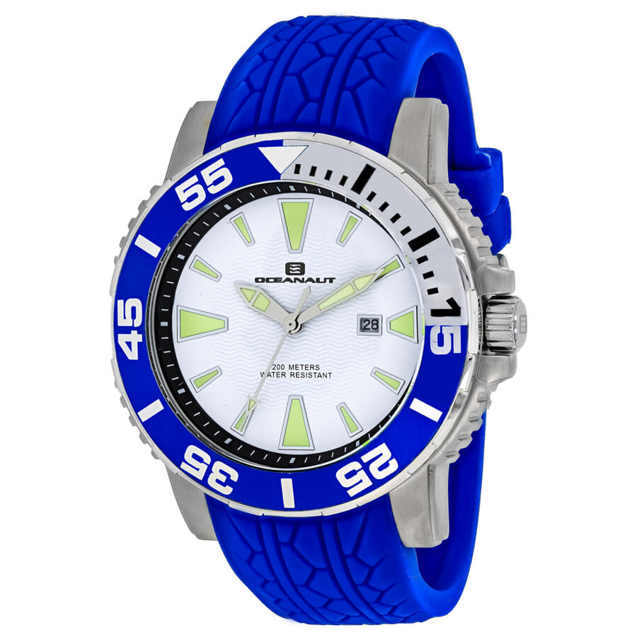Oceanaut Men's White Dial Watch In Blue / White