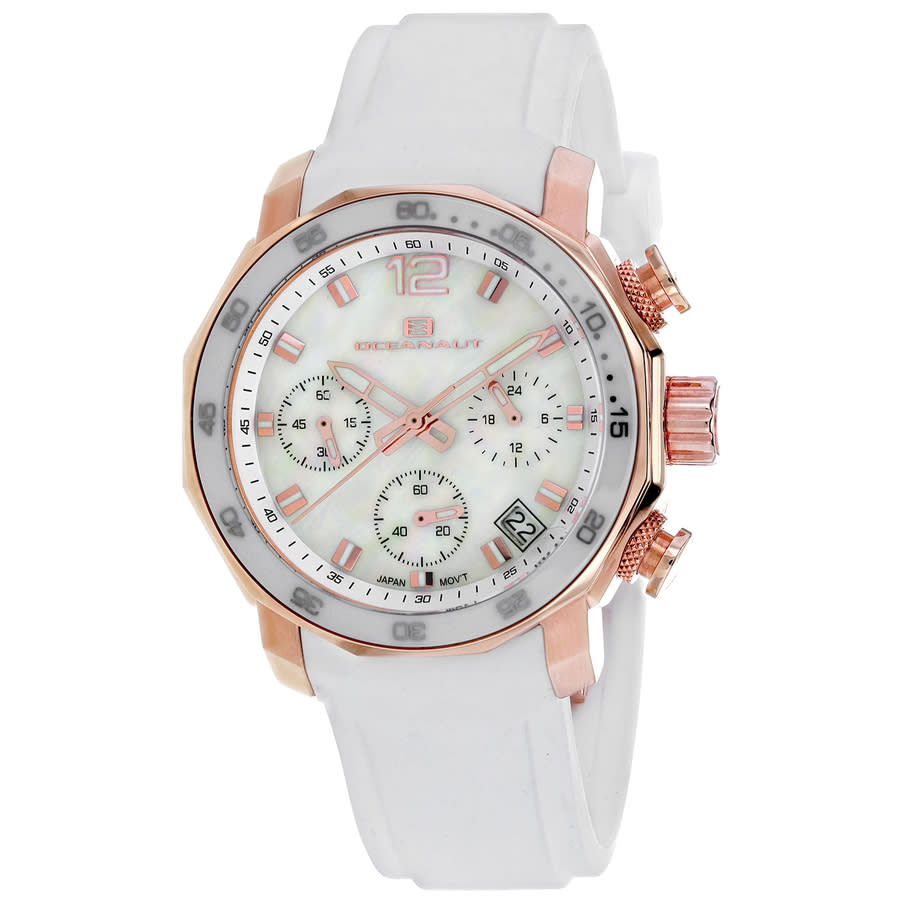 Oceanaut OC0267 - Orologio Uomo E Donna Al Quarzo | Cassa Acciaio, Cinturino In Gomma, Quadrante Bianco, 30m Water Resistant