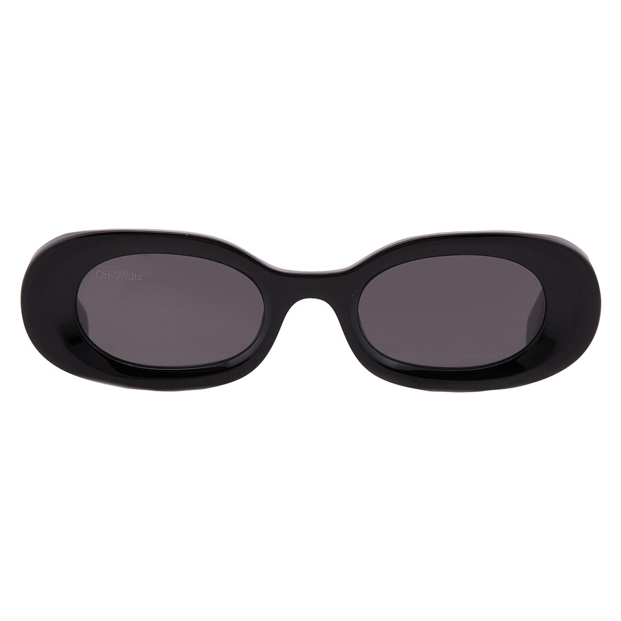 Off-white Amalfi Dark Grey Oval Unisex Sunglasses Oeri087 1007 49 In Black