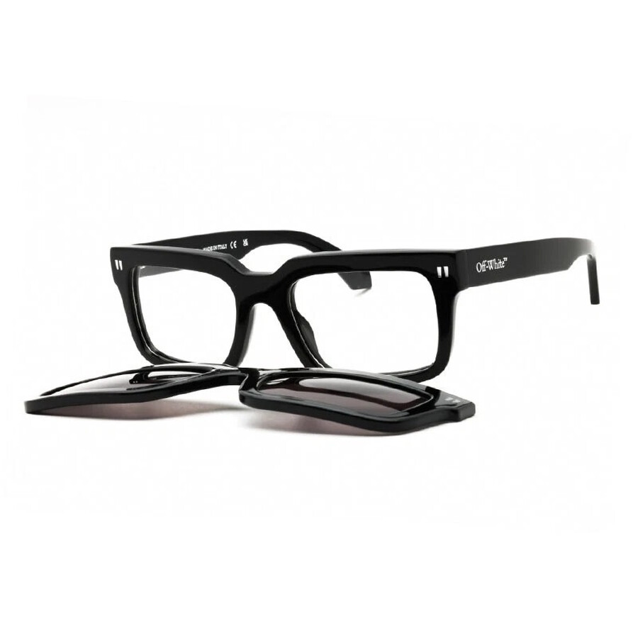 Off-white Clip On2 Dark Grey Clip On Square Unisex Eyeglasses Oeri130 1007 54