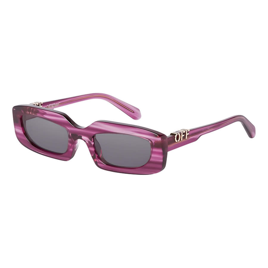 Off-white Ladies Black Rectangular Sunglasses Oeri13crenton 3707 In ["grey"]