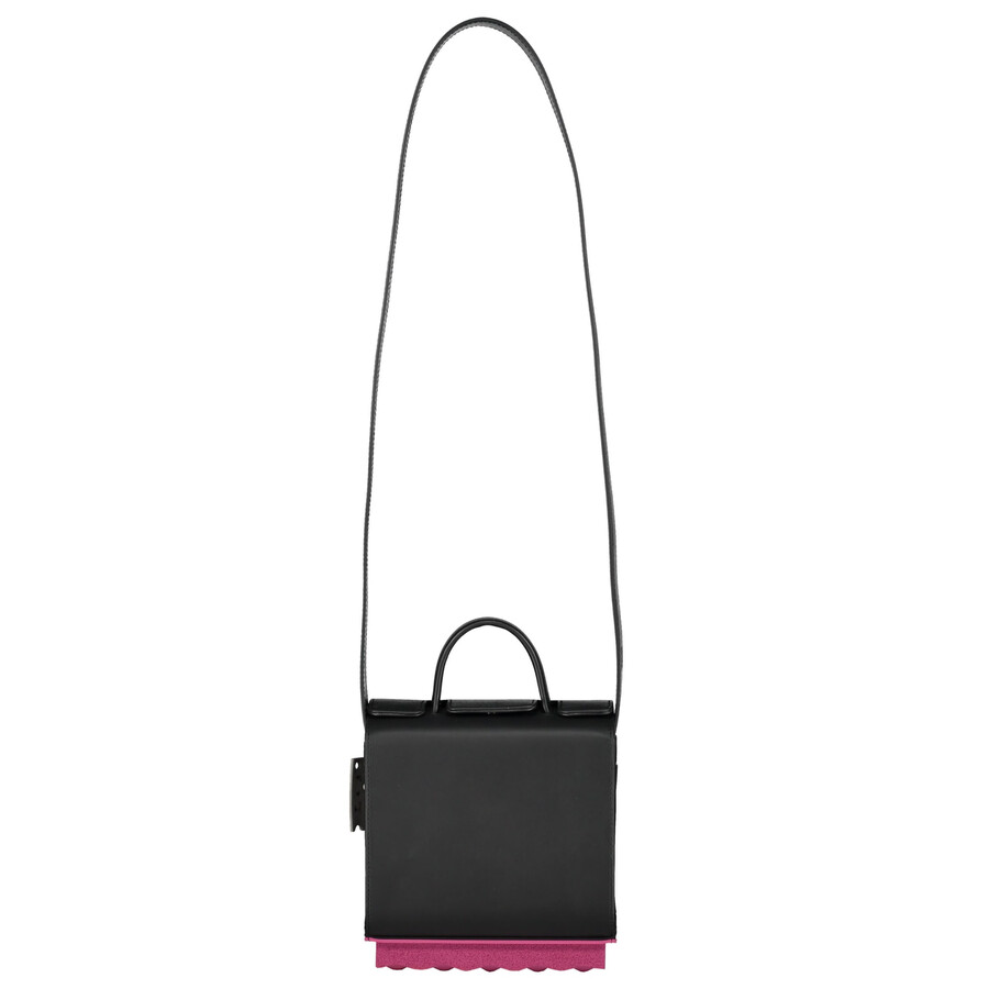 Off-white Leather Crossbody Bag In Black
