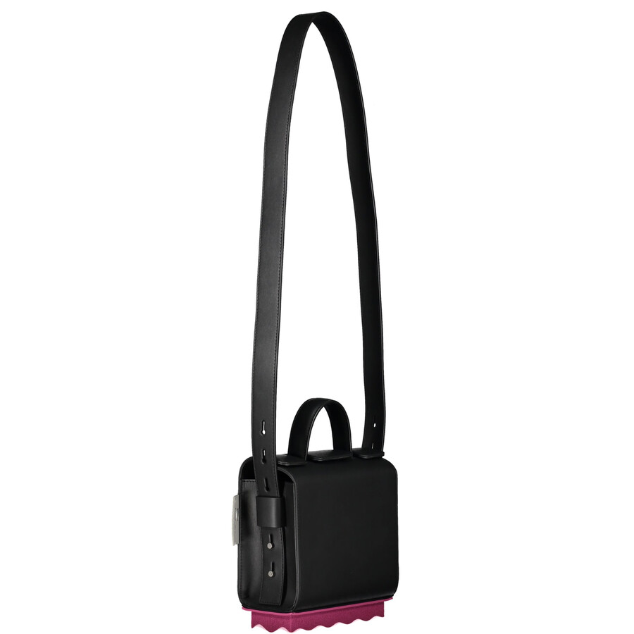 Off-white Leather Crossbody Bag In Black