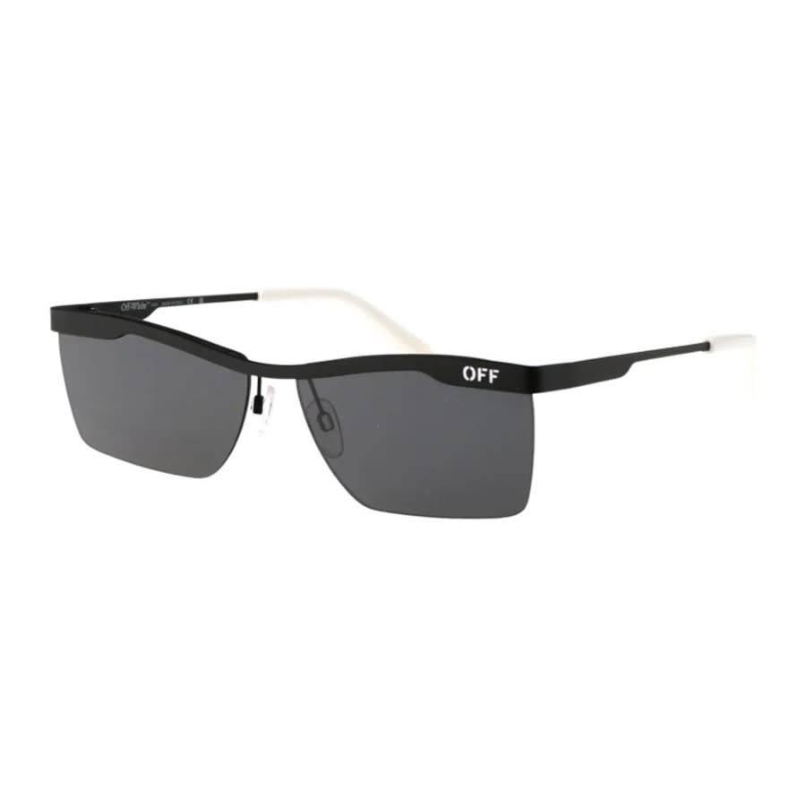 Off-white Unisex Black Rectangular Sunglasses Oeri095rimini 1007 In ["grey"]