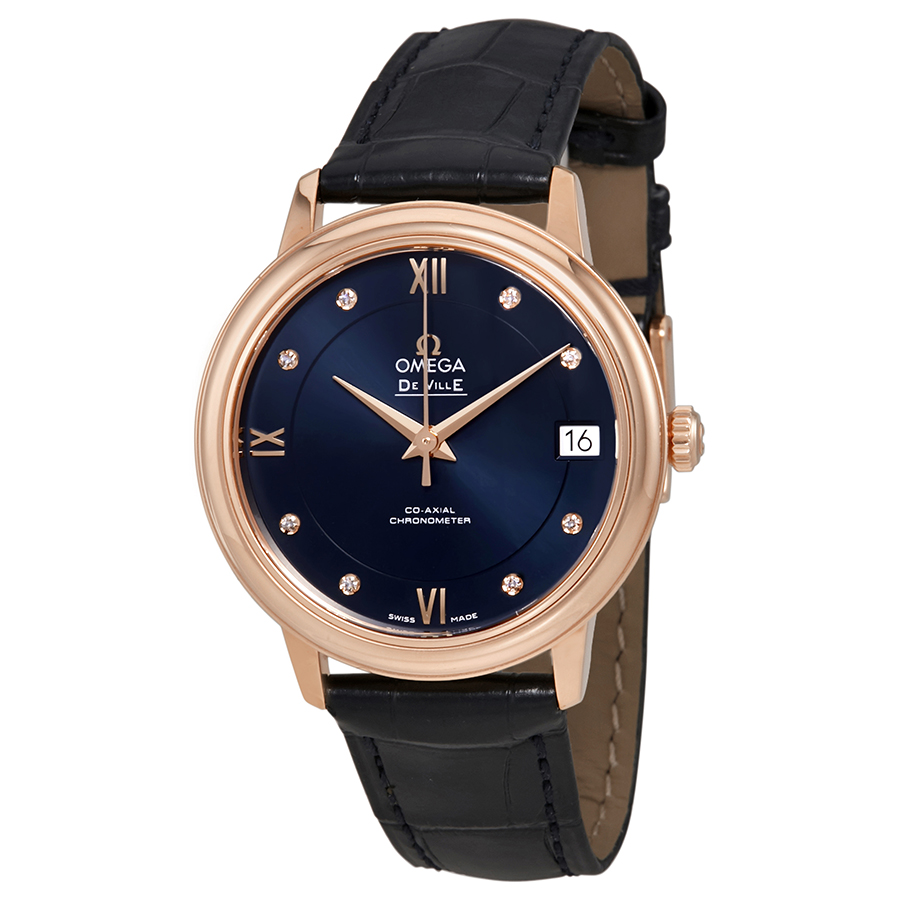 De Ville Prestige Blue Diamond Dial Ladies Watch
