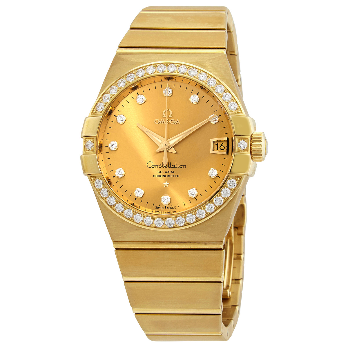 Omega Constellation Automatic Chronometer Diamond Champagne Dial Men's Watch 123.55.38.21.58.001