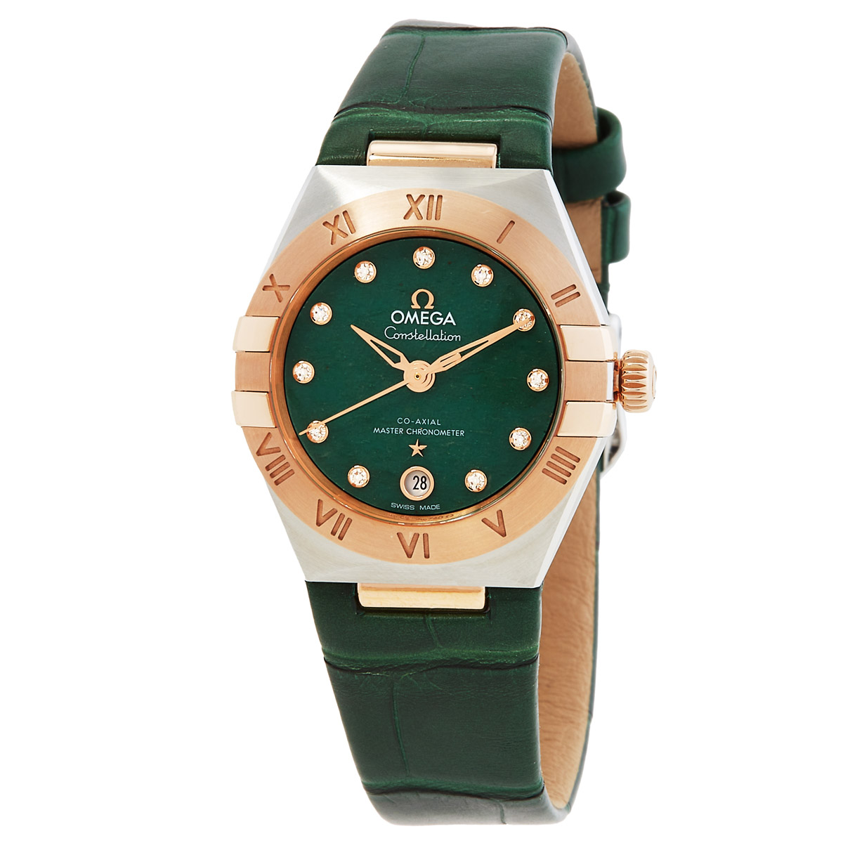 Constellation Automatic Chronometer Diamond Green Dial Ladies Watch