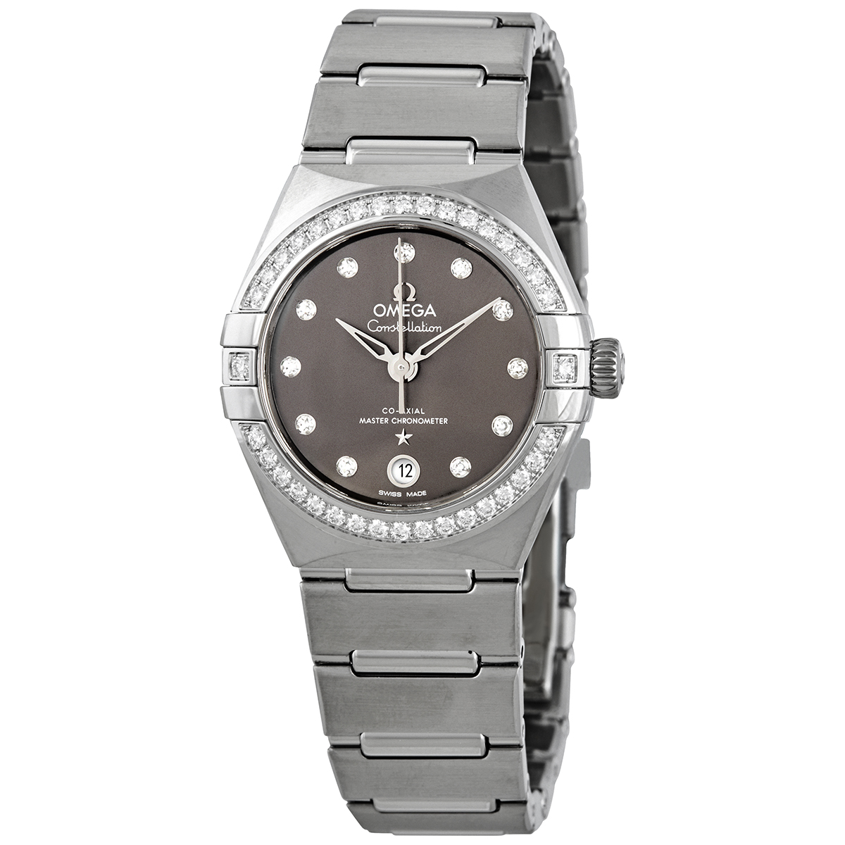 Constellation Automatic Chronometer Diamond Grey Dial Ladies Watch