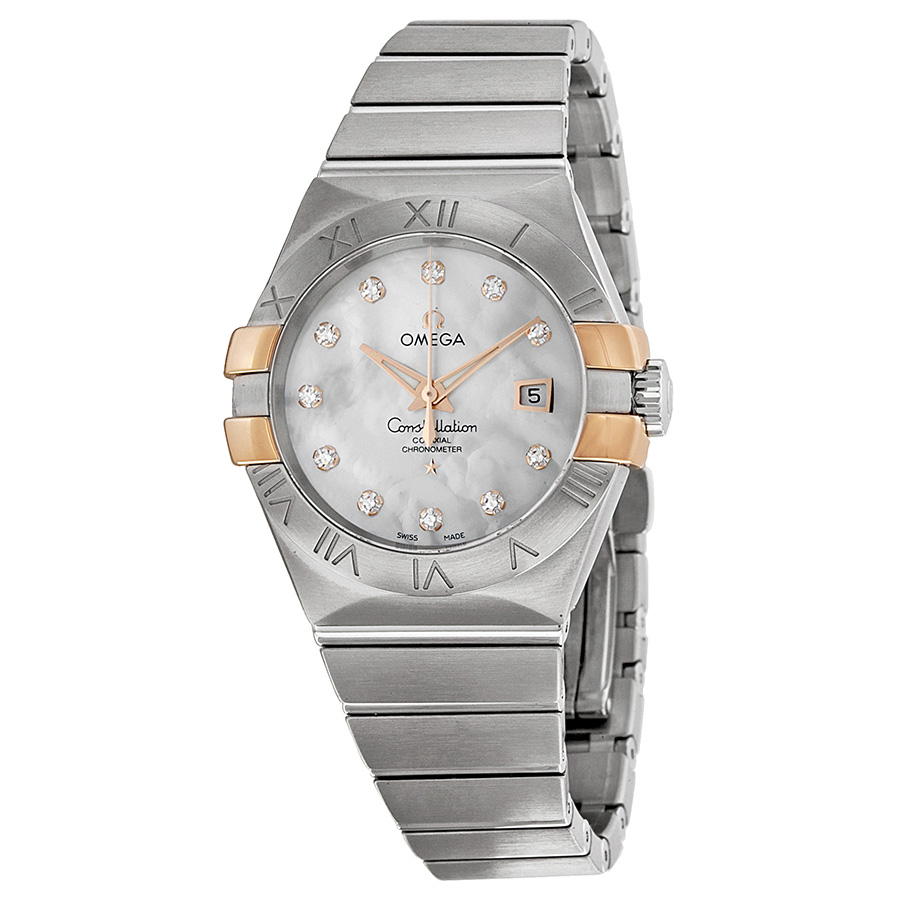 Omega Constellation Mother of Pearl Diamond Dial Ladies Watch 12320312055003